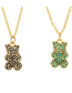 Fashion Gold - White Zirconium Brass And Diamond Bear Necklace