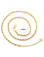 Fashion 4mm White Gold Titanium Twist Chain Necklace