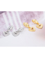 Fashion Platinum Bronze Zirconium Heart Earrings