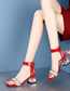 Fashion Creamy-white Crystal High Heel Strap Sandals