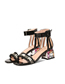 Fashion Black Crystal High Heel Strap Sandals