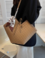 Fashion Brown Pu Embossed Large Capacity Shoulder Bag