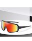 Fashion Bright Black Frame Real Red Film Rv Pc One Piece Square Large Frame Sunglasses