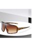 Fashion Bright Black Frame All Gray Pc One Piece Square Large Frame Sunglasses