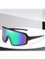 Fashion Bright Black Frame Real Ice Blue Rv Pc One Piece Square Large Frame Sunglasses