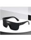 Fashion White Frame Black And Gray Sheet Pc Rice Nail Curved Piece One Piece Large Frame Sunglasses