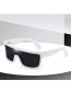 Fashion Black Frame Black And Gray Sheet Pc Rice Nail Curved Piece One Piece Large Frame Sunglasses