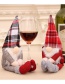 Fashion Grey Christmas Santa Claus Figurine Holding Wine Bottle
