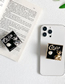 Fashion Metal Stand - Square Pearl Cob - Silver Alloy Electroplating Bear Pearl Letter Drop Oil Square Cell Phone Airbag Holder