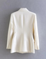 Fashion White Blazer With Buttons And Pockets