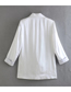 Fashion White Silk Satin Lapel Pocket Blazer