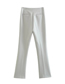 Fashion White Solid Micro Pleated Flared Trousers