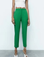 Fashion Green Solid Color Straight Trousers