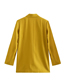 Fashion Yellow Silk-satin One-button Pocket Blazer