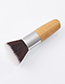 Fashion Wood Color Single Bamboo Handle Flat Powder Powder Makeup Brush