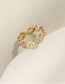Fashion Ring - Gold Alloy Set Zirconium Zirconium Circle Open Ring