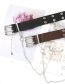 Fashion Special Double Row Brown (with Chain) Double Exhaust Eye Belt Chain Wide Belt