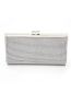 Fashion Silver Satin And Diamond Large Capacity Clutch