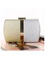 Fashion Gold Silver Contrast Color Stitching Large Capacity Clutch