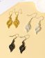 Fashion Asia Black Alloy Twisted Cutout Earrings