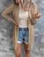 Fashion White Solid Button Long Sleeve Cardigan
