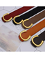 Fashion Camel Leather Wide Belt With Metal Buckle