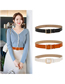 Fashion Caramel Colour Leather Wide Belt With Metal Buckle
