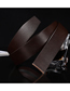 Fashion Red-brown Leather Automatic Buckle Wide Belt