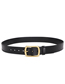 Fashion Black Leather Wide Belt With Metal Buckle