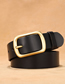 Fashion Black Leather Wide Belt With Metal Buckle