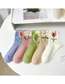 Fashion Pink Tulip Embroidered Cotton Socks