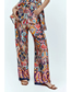 Fashion Solid Color Geometric Print Straight-leg Trousers