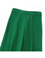 Fashion Green Solid Micro Pleated Straight-leg Trousers
