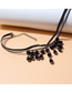 Fashion Black Geometric Fringed Lace Necklace