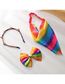 Fashion Color-3 Gradient Colorful Striped Bow Hair Clip