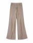 Fashion Brown Metallic Lined Straight Trousers