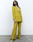 Fashion Yellow Polyester Straight Trousers