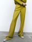 Fashion Yellow Polyester Straight Trousers