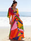 Fashion Color Polyester Print V-neck Dress