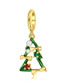 Fashion Gold Sterling Silver Diamond Cutout Christmas Tree Ornament Accessory