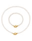 Fashion Gold Necklace-40cm Pearl Beaded Ot Buckle Necklace