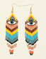 Fashion Gold Geometric Colorful Rice Beads Tassel Eye Drop Earrings