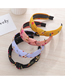 Fashion Yellow Fabric Print Knotted Wide-brimmed Headband