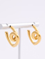 Fashion Gold Alloy Geometric Twisted Heart Stud Earrings