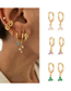 Fashion 3-silver Bronze Zirconium Geometric Triangle Hoop Earrings