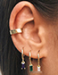 Fashion White-silver Brass Diamond Geometric Square Hoop Earrings
