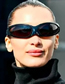 Fashion Black Frame Black And Gray Sheet Pc Cat Eye Large Frame Sunglasses
