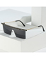 Fashion Gradient Gray Sheet Metal Diamond Square Sunglasses