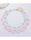 Fashion Pink Geometric Rice Beads And Gravel Beaded Necklace