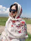 Fashion Cotton Red Cotton And Linen Embroidered Print Scarf